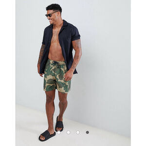 Original Penguin Swim Shorts Reversible Navy Green Large